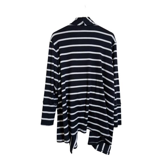 Lane Bryant Women's Dark Navy White Stripe Open Front Cardigan Size 22/24 - Picture 2 of 8
